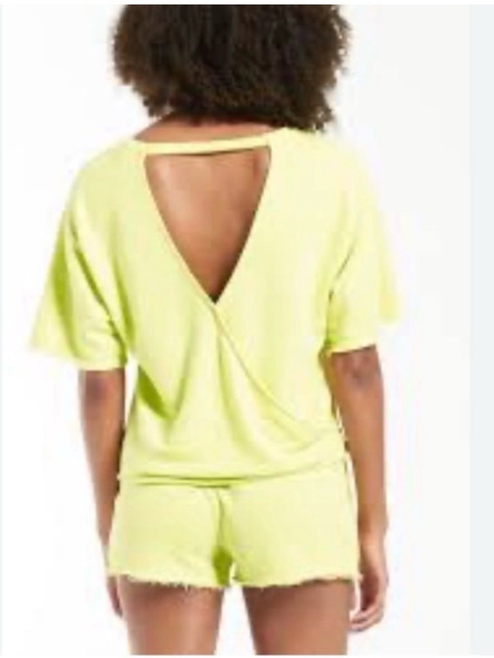 Z Supply - Let it fray sweat set ( Top + Shorts) in Neon Sun size XS/S